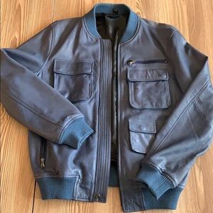 Men’s Genuine Leather Bomber Jacket